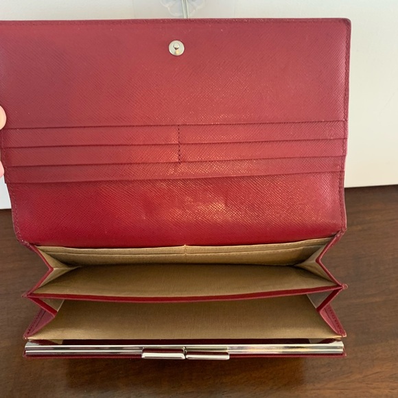 Burberry Kisslock Silver hardware Long Wallet w/ COA - Picture 5 of 8